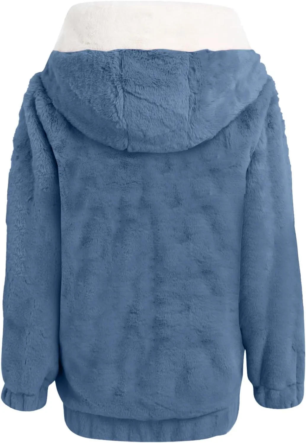2024 Coats for Women Fuzzy Zip Up Hoodies Color Block Sweaters Coat Soft Sherpa Jackets Casual Warm Outwear with Pocket