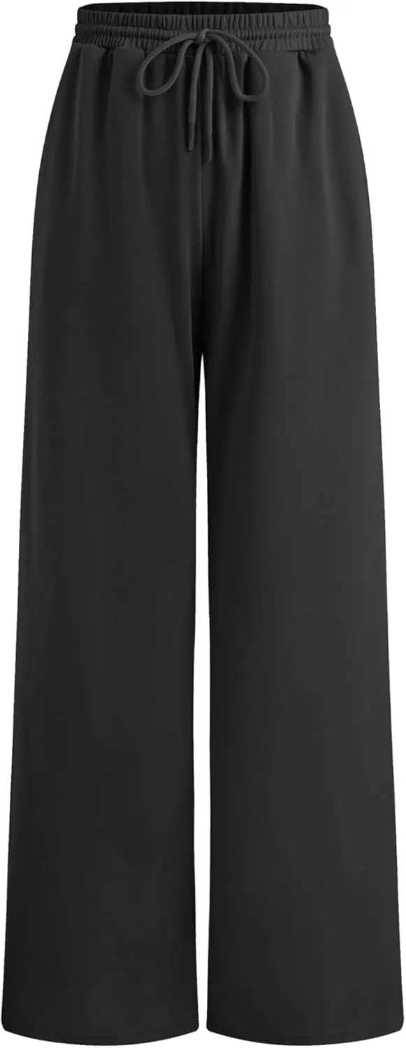 CIDER Women’s Wide Leg Sweatpants - High Waisted Straight Leg Casual Lounge Sweat Pants with Pockets Spring