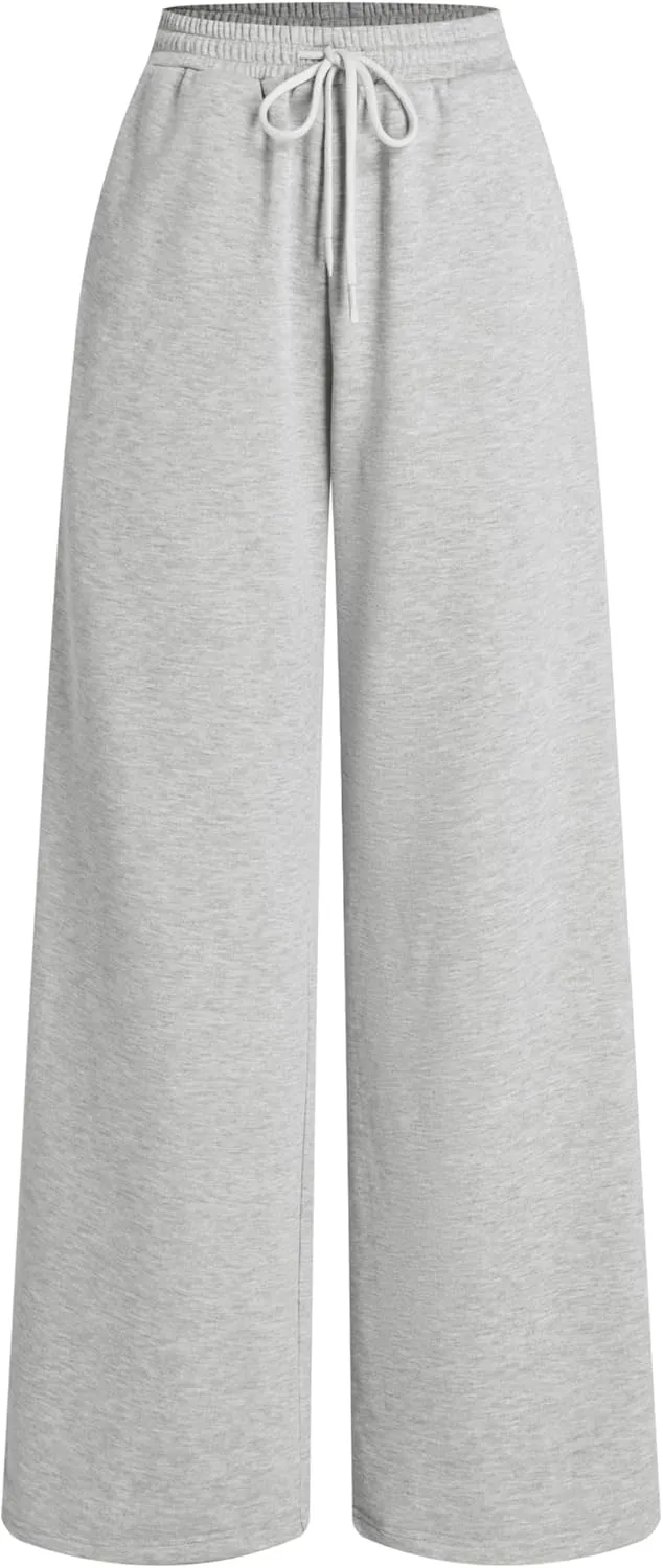 CIDER Women’s Wide Leg Sweatpants - High Waisted Straight Leg Casual Lounge Sweat Pants with Pockets Spring
