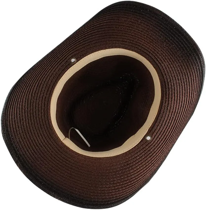 CSCDD Cowboy Hat Tourist Beach Hat Hand-Knitted Big Brim Sunscreen Hat Women