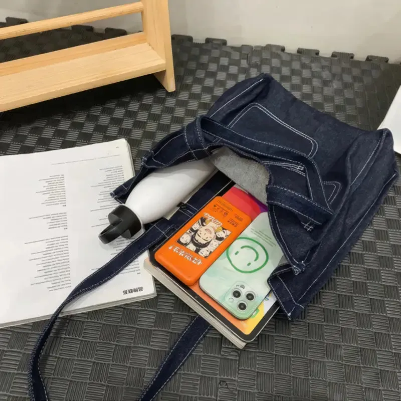 Denim bag large capacity tote bag