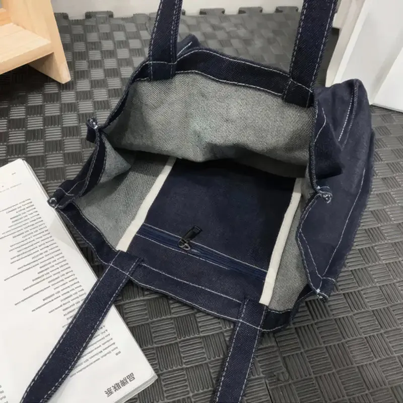 Denim bag large capacity tote bag
