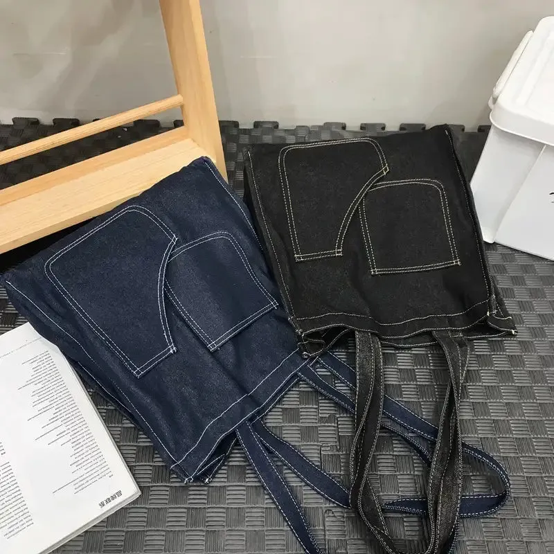 Denim bag large capacity tote bag