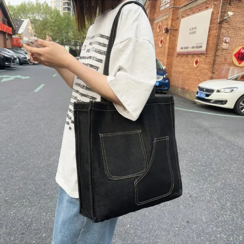 Denim bag large capacity tote bag