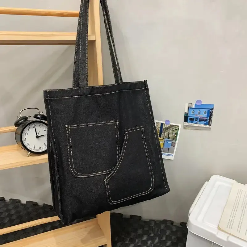 Denim bag large capacity tote bag