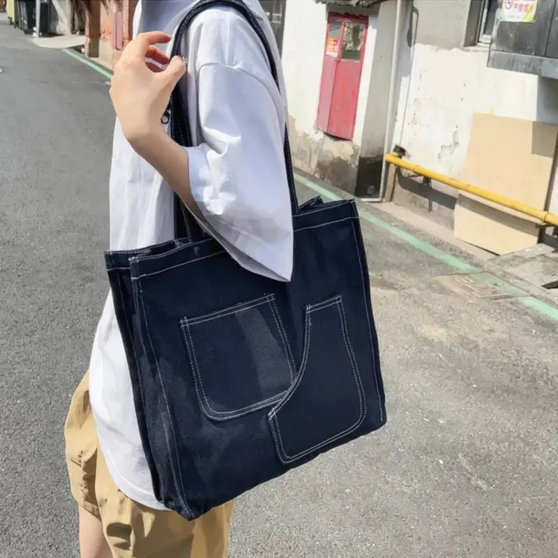 Denim bag large capacity tote bag