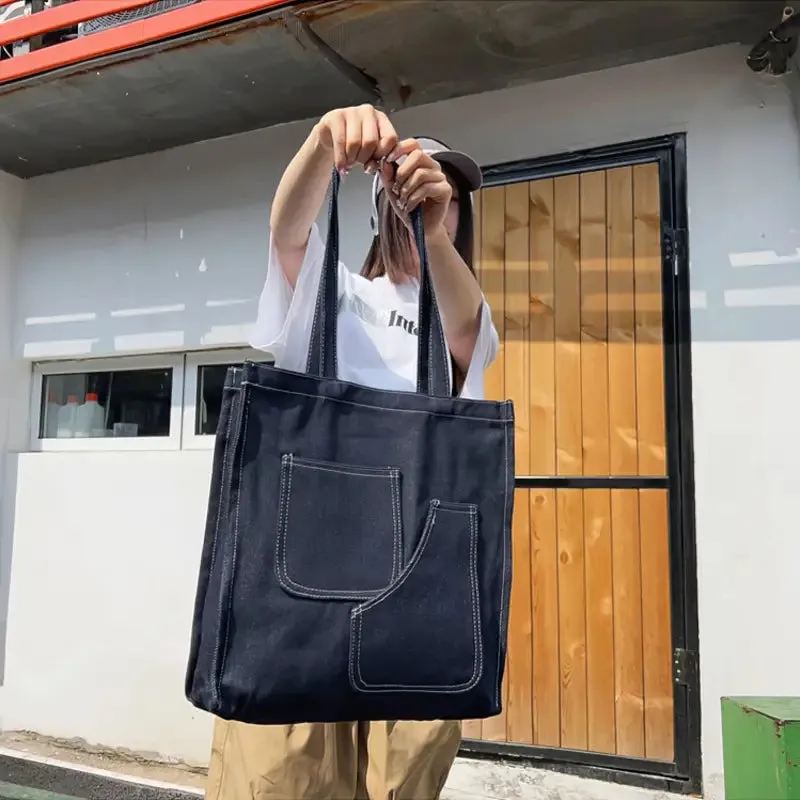 Denim bag large capacity tote bag