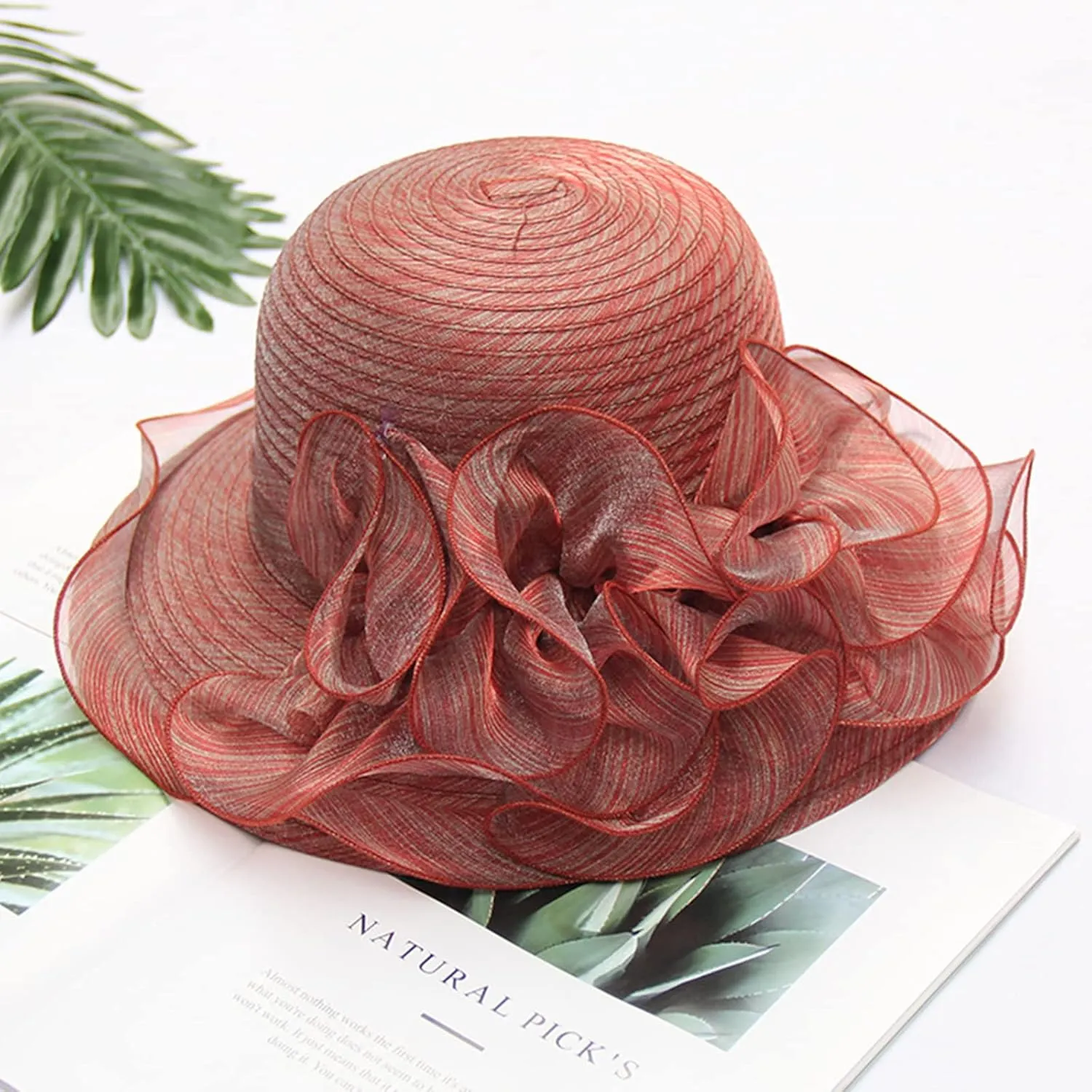 Derby Hat for Women Organza Tea Party Hat Women Fascinator Hat Church Hat Church Fascinator Wedding Hat Sun Hat