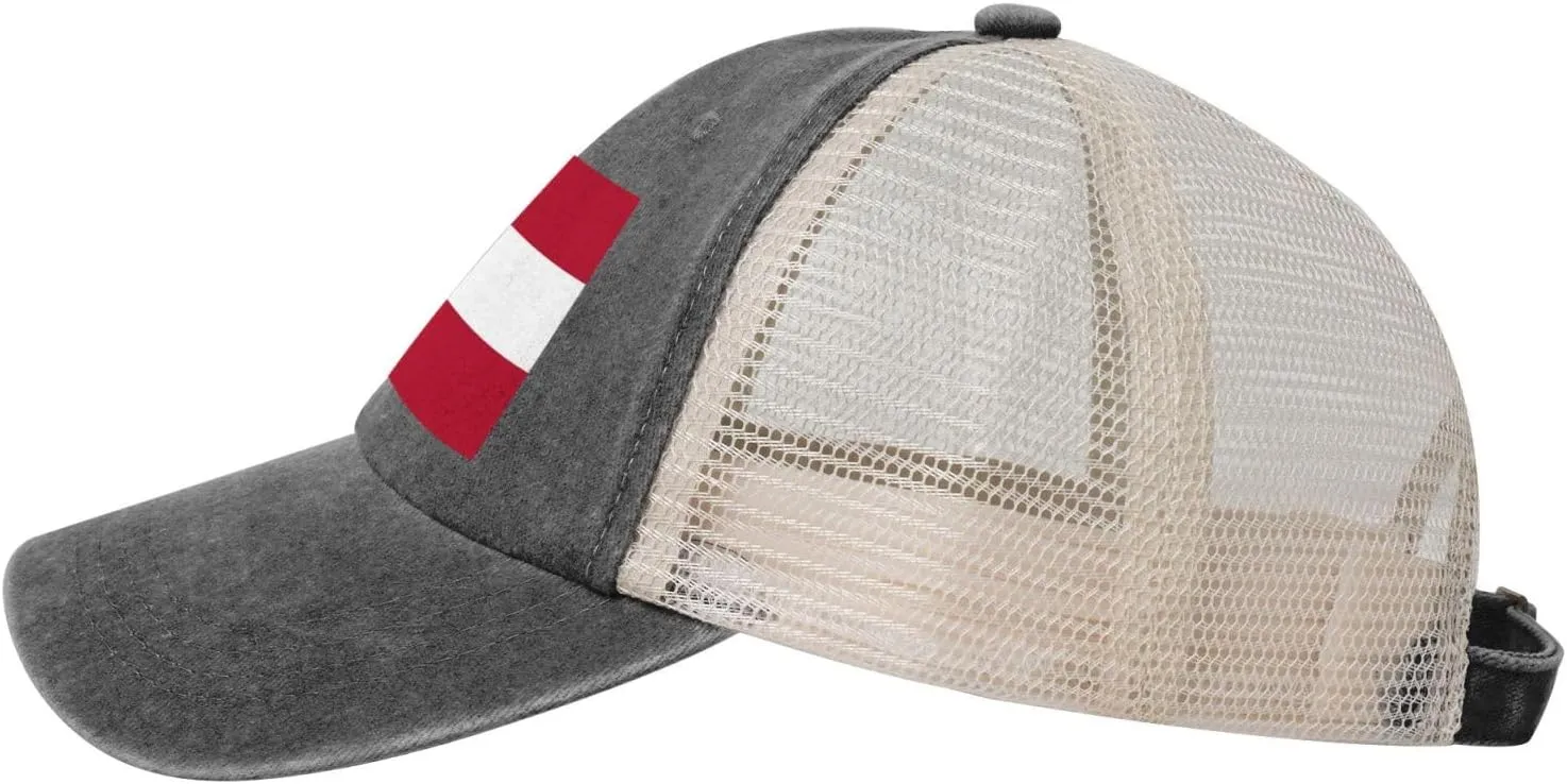 Flag of Georgia (U.S. State) Baseball Cap Women Men Mesh-Back Hat Retro Trucker Hats Sun Hat