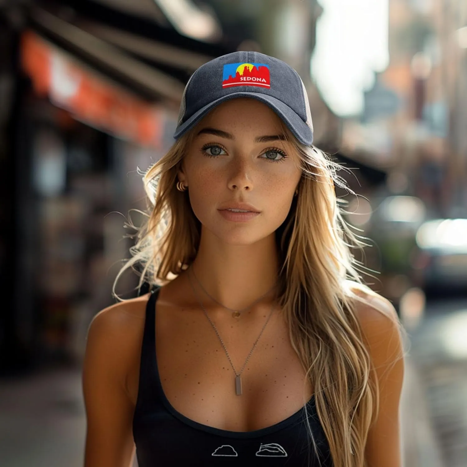 Flag of Sedona, Arizona Baseball Cap Women Men Mesh-Back Hat Retro Trucker Hats Sun Hat