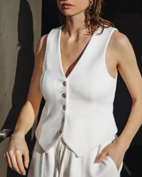 Ivory Ponti Knit Stretch Sleeveless Vest
