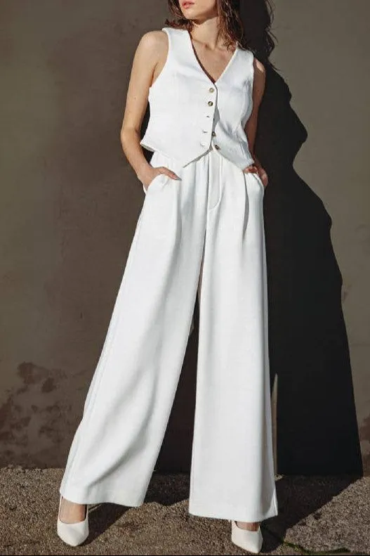 Ivory Ponti Knit Stretch Sleeveless Vest