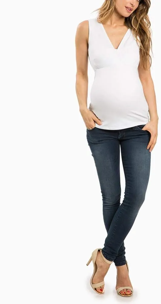 Maternity Nursing Top Summer Casual Pregnancy Breastfeeding Vest Sleeveless V Neck T Shirt Breathable Pregnant Blouse