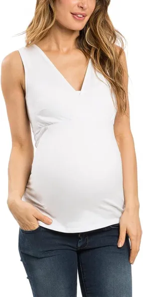 Maternity Nursing Top Summer Casual Pregnancy Breastfeeding Vest Sleeveless V Neck T Shirt Breathable Pregnant Blouse