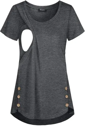 Maternity Nursing Top Summer Casual Pregnant T Shirt Comfy Breathable Pregnancy Breastfeeding Blouse Lightweight Tank