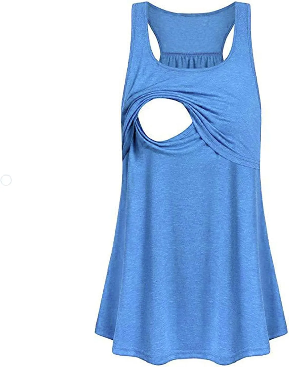 Maternity Tank Dress Loose Sleeveless Dresses Casual Ruched Top Dress Breast-Feeding Dress for Pregnant Women