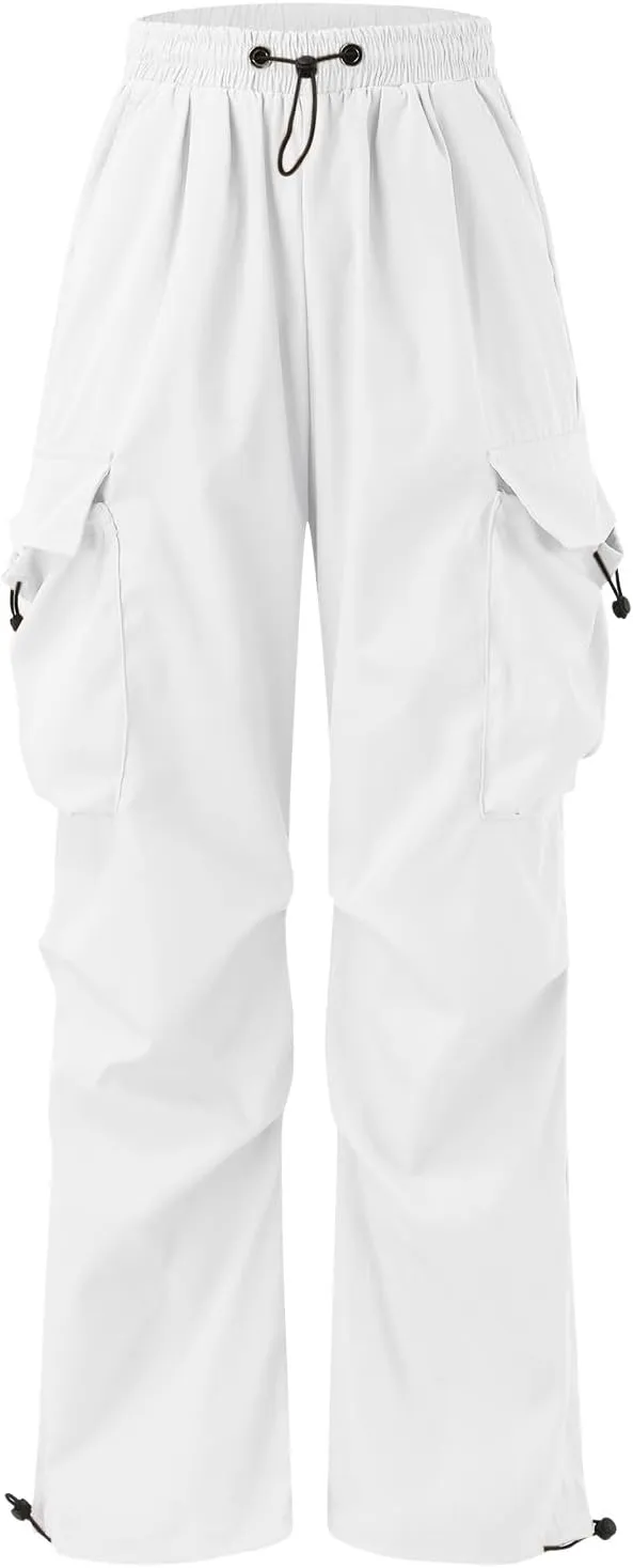 Men Baggy Cargo Pants Trendy Casual Parachute Pants Drawstring Sweatpants Loose Harem Joggers Streetwear with Pockets