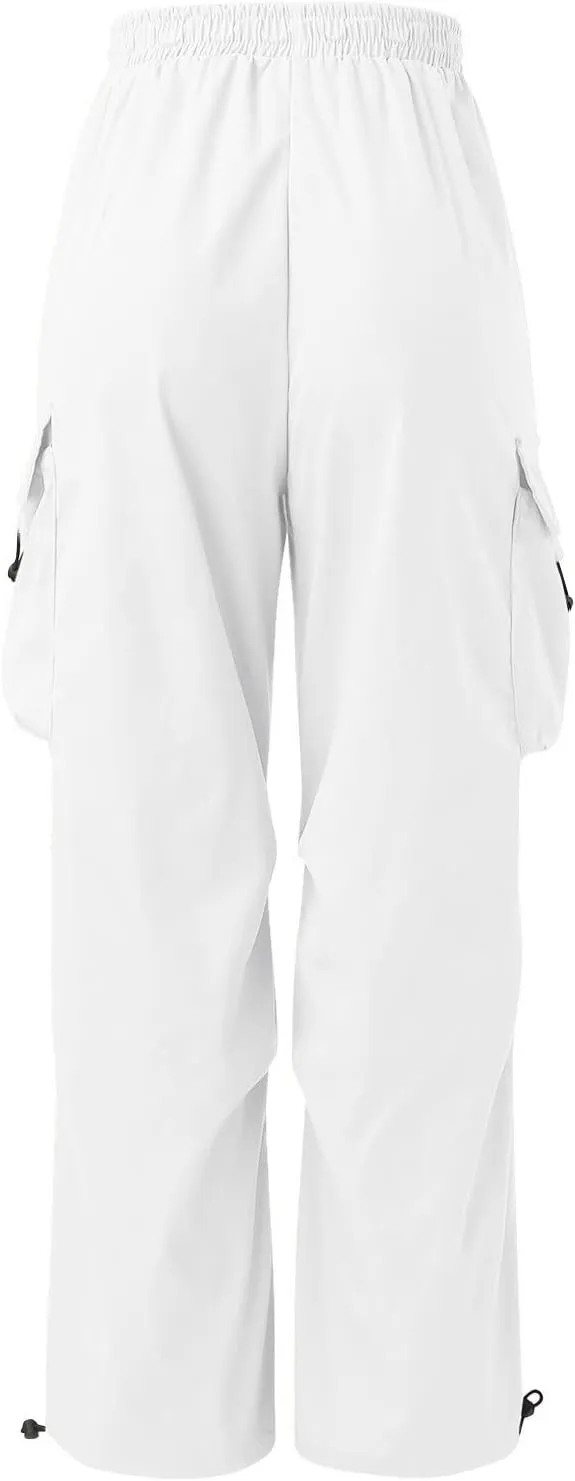 Men Baggy Cargo Pants Trendy Casual Parachute Pants Drawstring Sweatpants Loose Harem Joggers Streetwear with Pockets