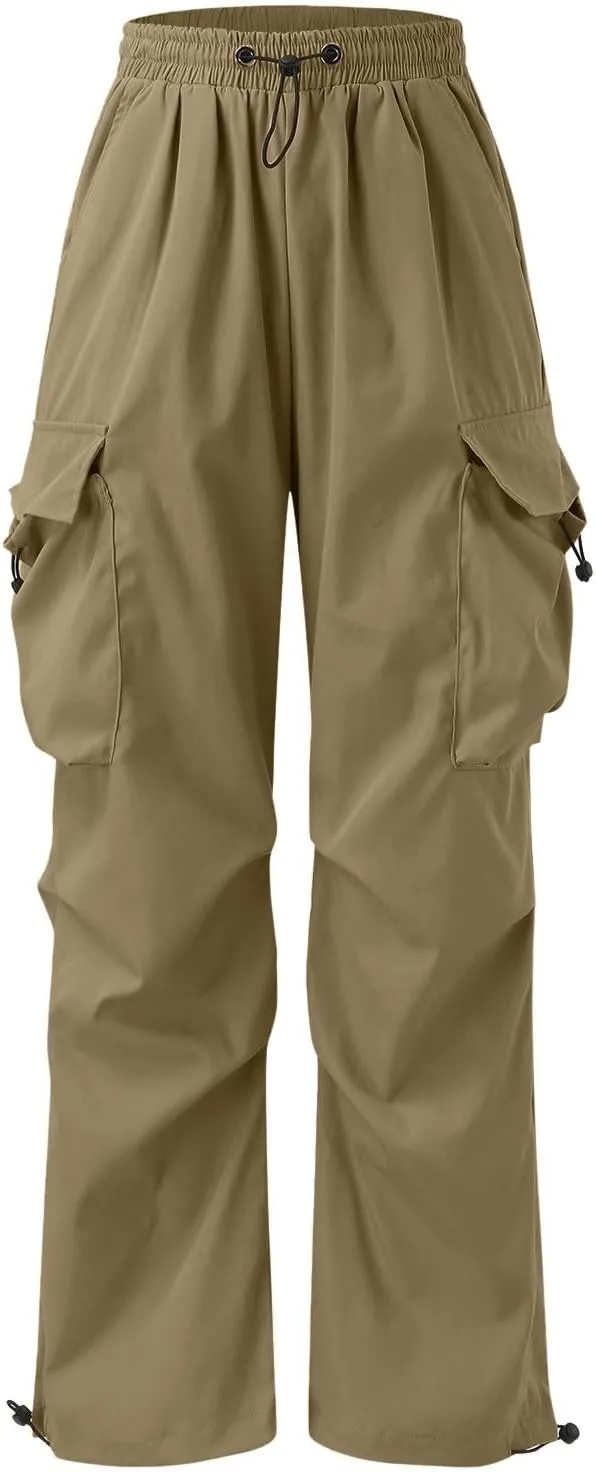Men Baggy Cargo Pants Trendy Casual Parachute Pants Loose Harem Joggers Streetwear Drawstring Sweatpants with Pocket