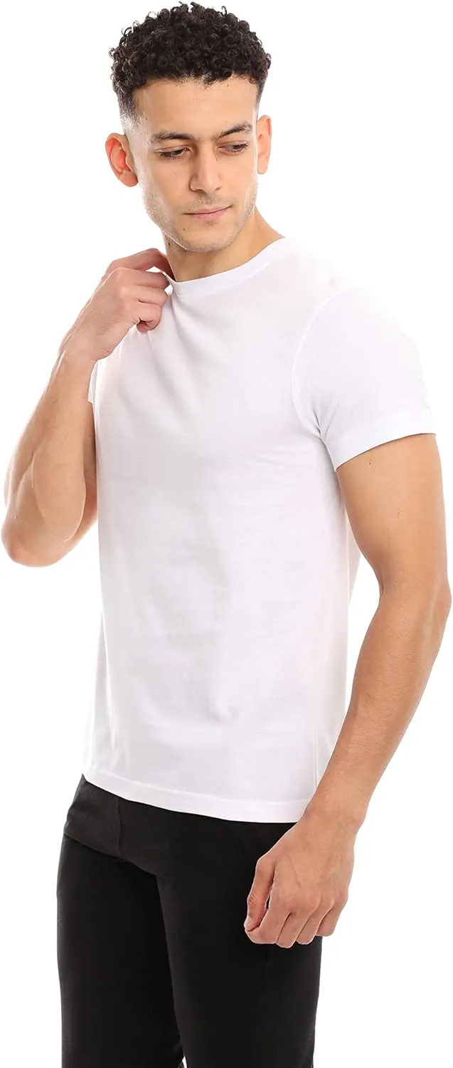 Mens Crew Neck T-Shirt (Slim Fit) | Cotton Rich Mens Tshirt (3/6 Pack) | Ultra Soft, Breathable (Made in Egypt)