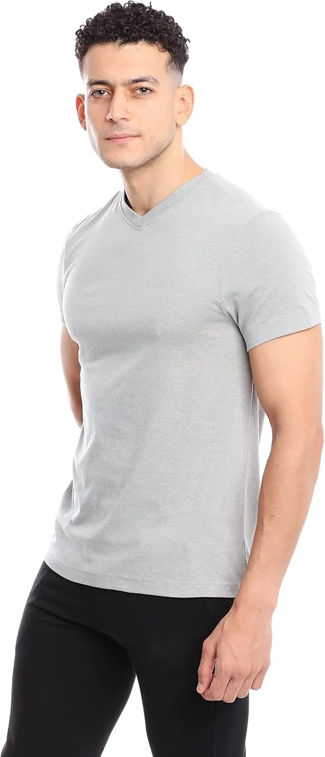 Mens V-Neck T-Shirt (Slim FIT) | 3/6 Pack, Vneck Tshirt | Cotton Rich, Ultra Soft, Breathable, Tag Free (Made in Egypt)
