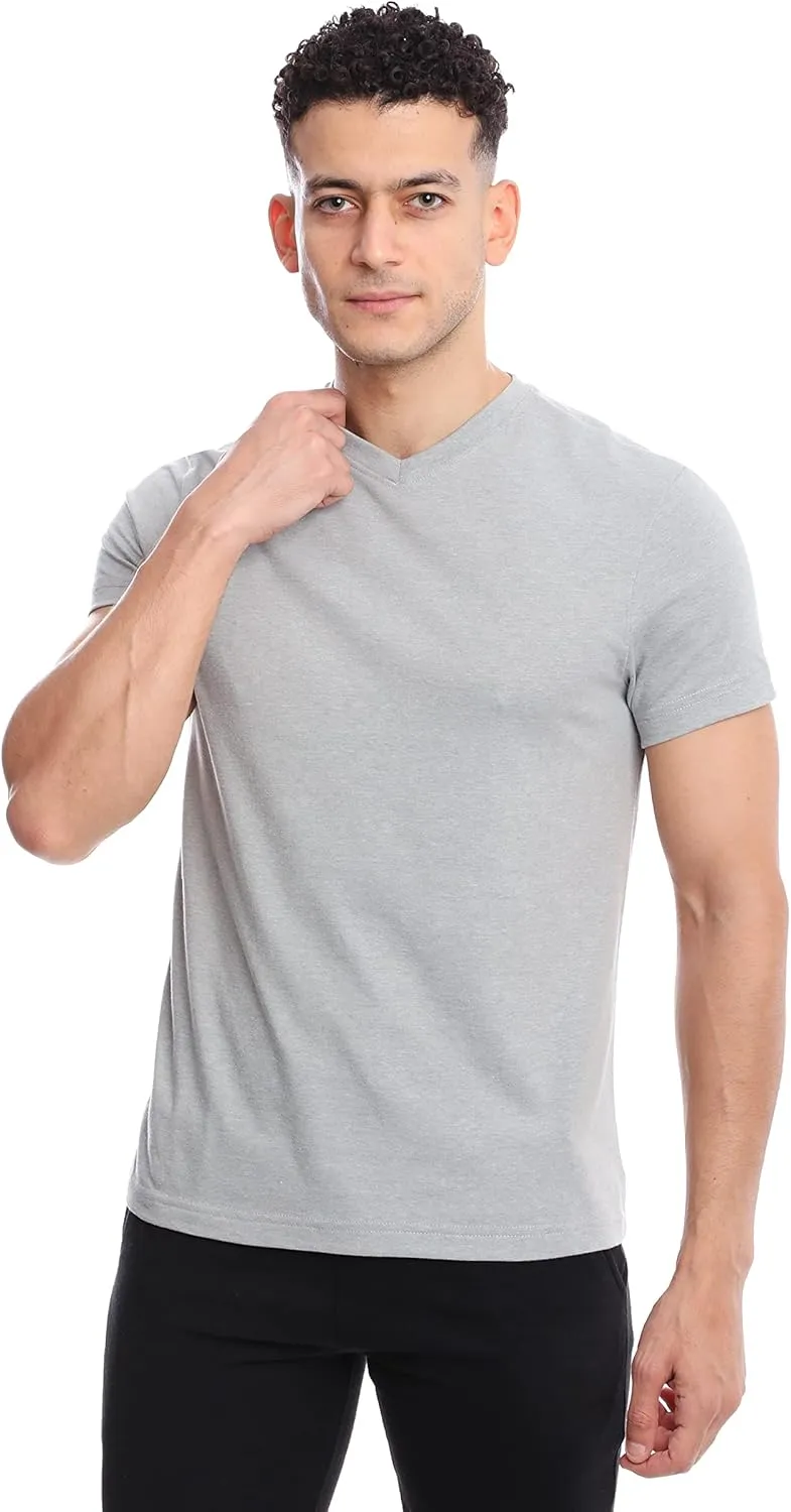 Mens V-Neck T-Shirt (Slim FIT) | 3/6 Pack, Vneck Tshirt | Cotton Rich, Ultra Soft, Breathable, Tag Free (Made in Egypt)