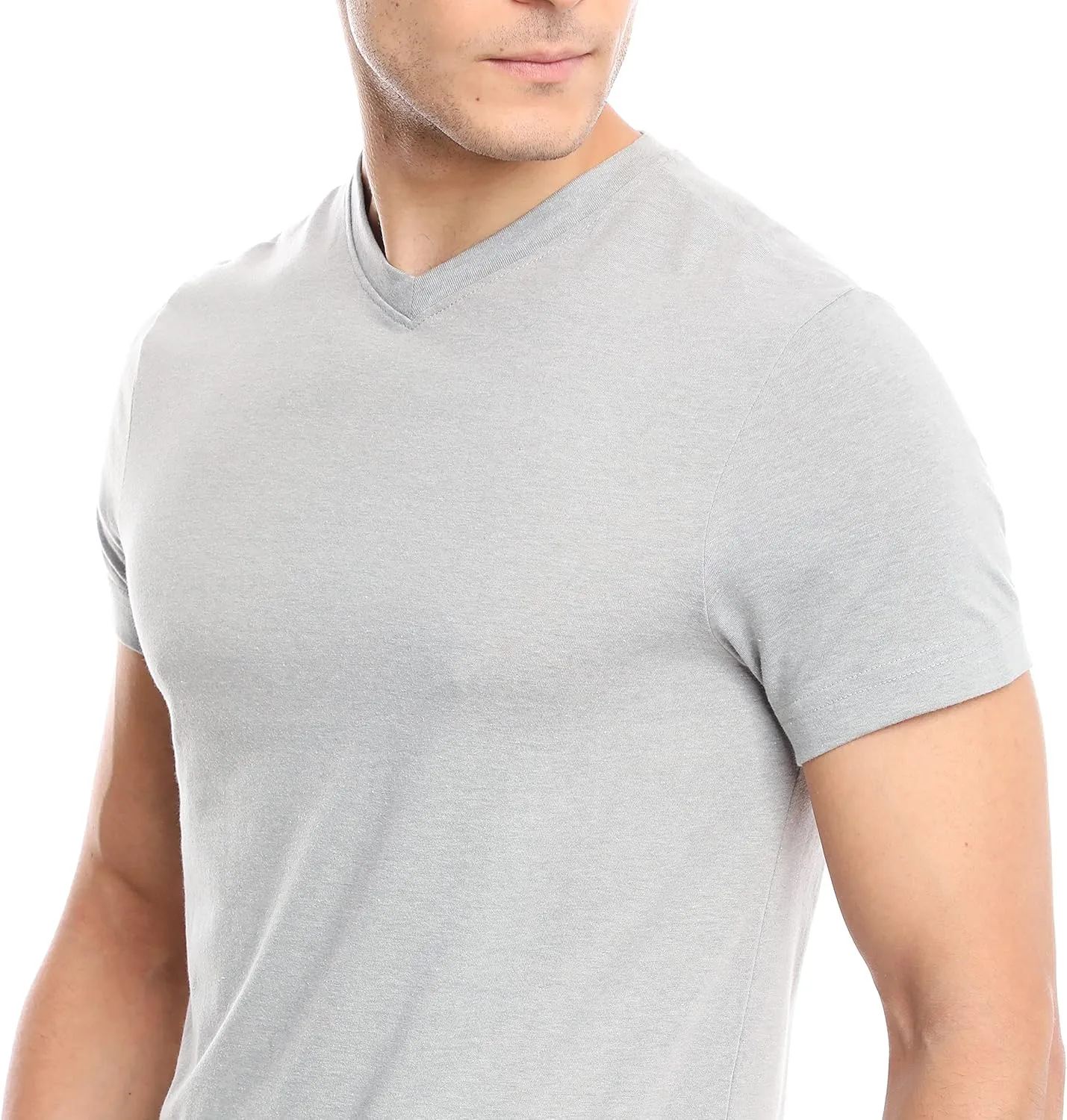 Mens V-Neck T-Shirt (Slim FIT) | 3/6 Pack, Vneck Tshirt | Cotton Rich, Ultra Soft, Breathable, Tag Free (Made in Egypt)