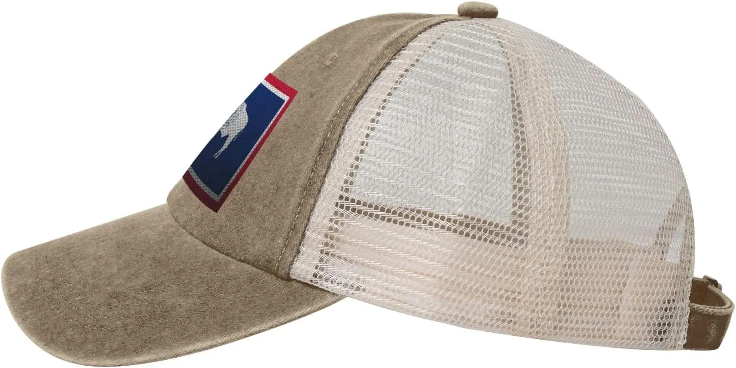 Mesh Style Flag of Wyoming Baseball Cap Women Men Mesh-Back Hat Retro Trucker Hats Sun Hat