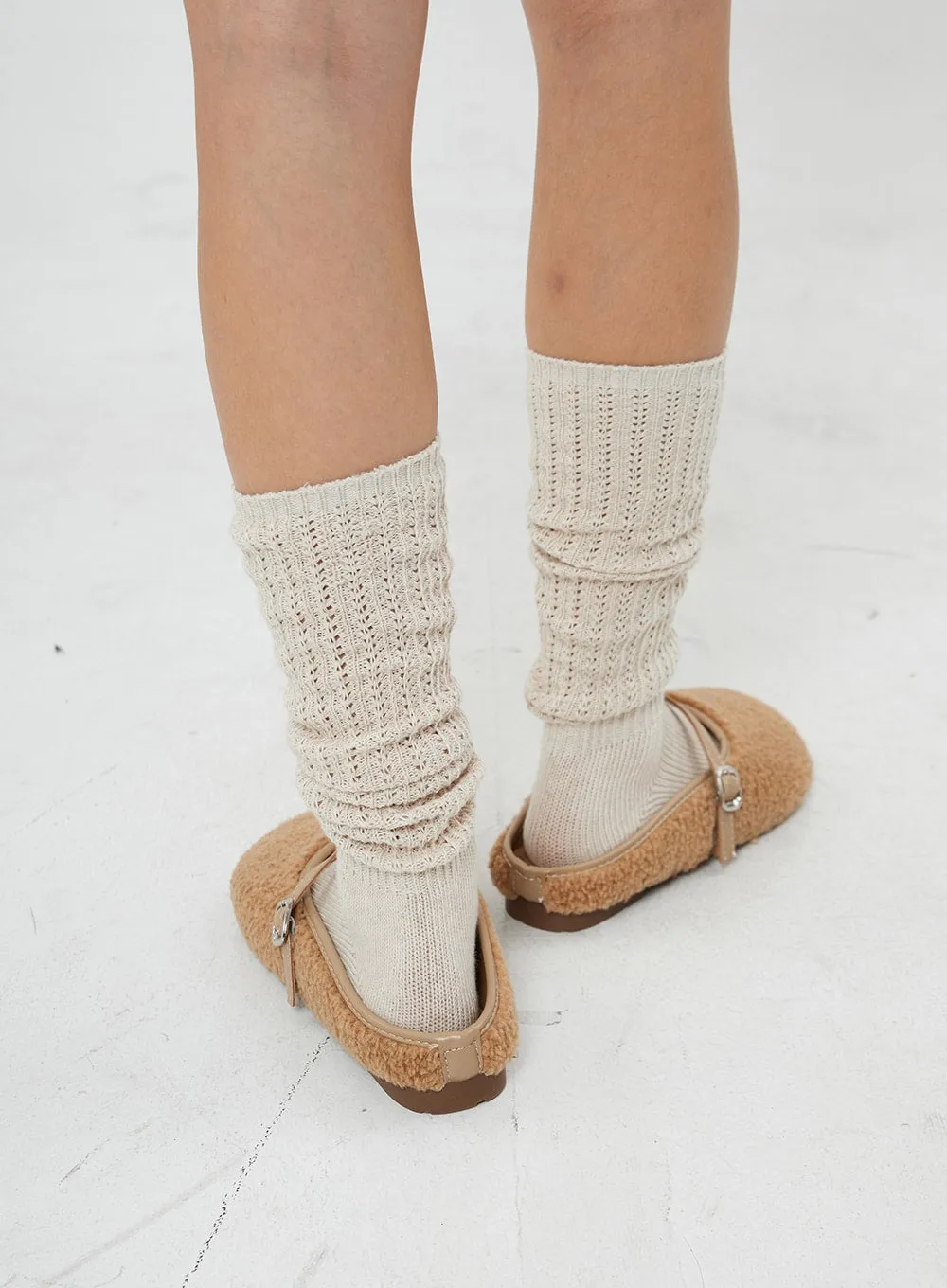 Round Toe Warm Poodle Mules BO14