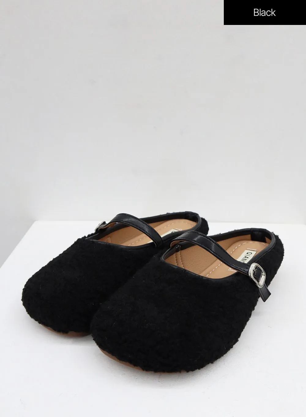 Round Toe Warm Poodle Mules BO14