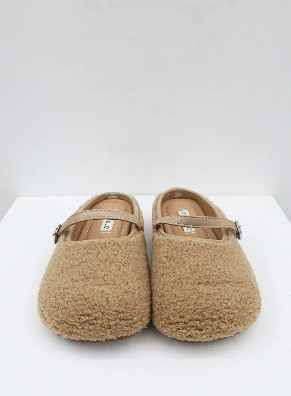 Round Toe Warm Poodle Mules BO14