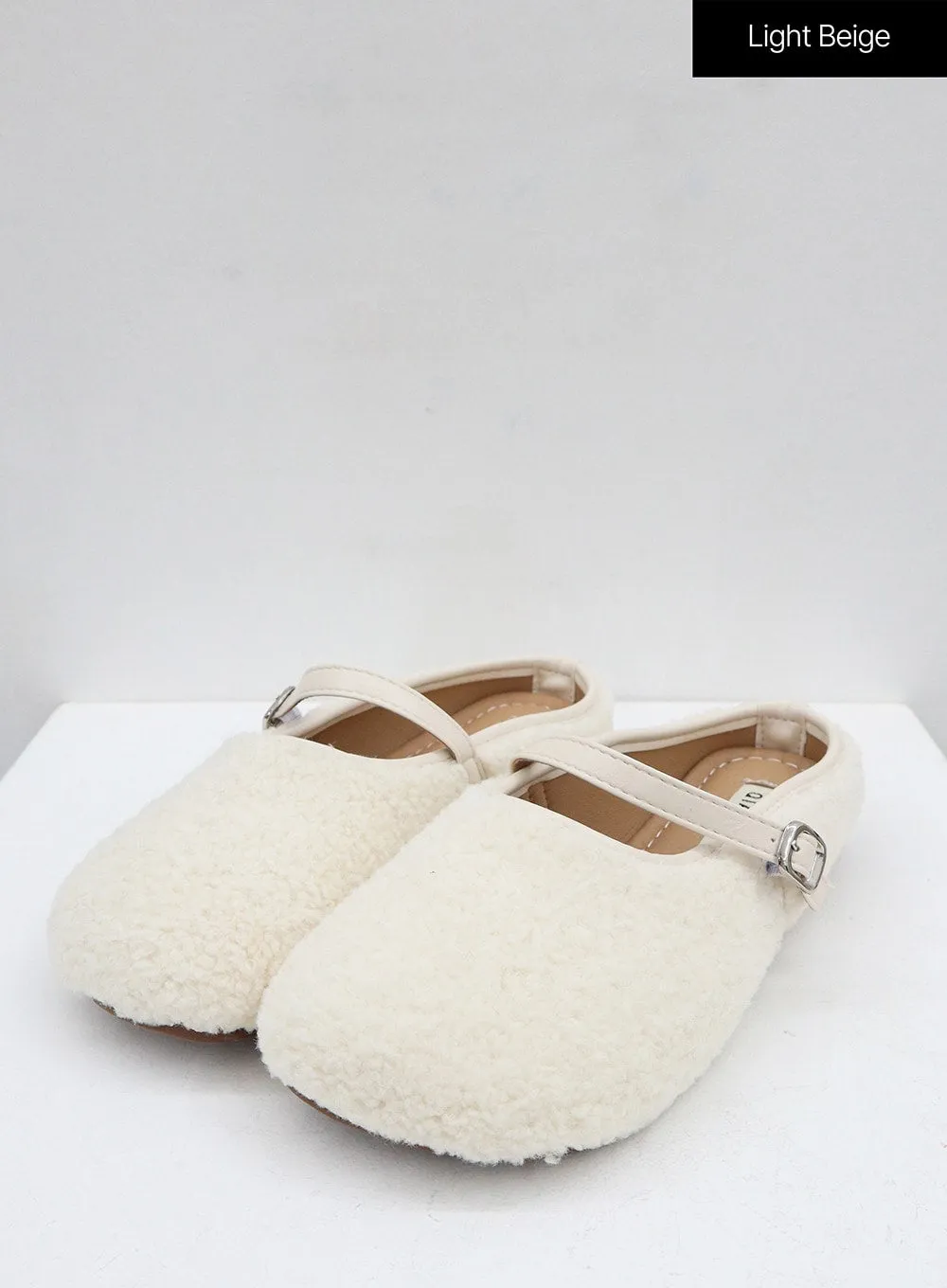 Round Toe Warm Poodle Mules BO14