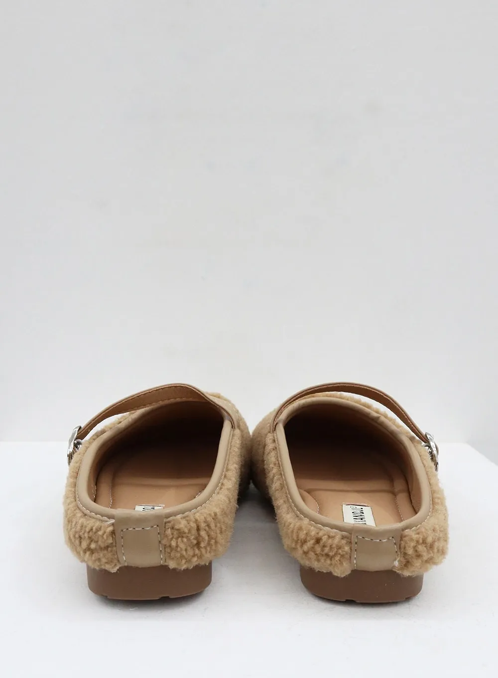 Round Toe Warm Poodle Mules BO14
