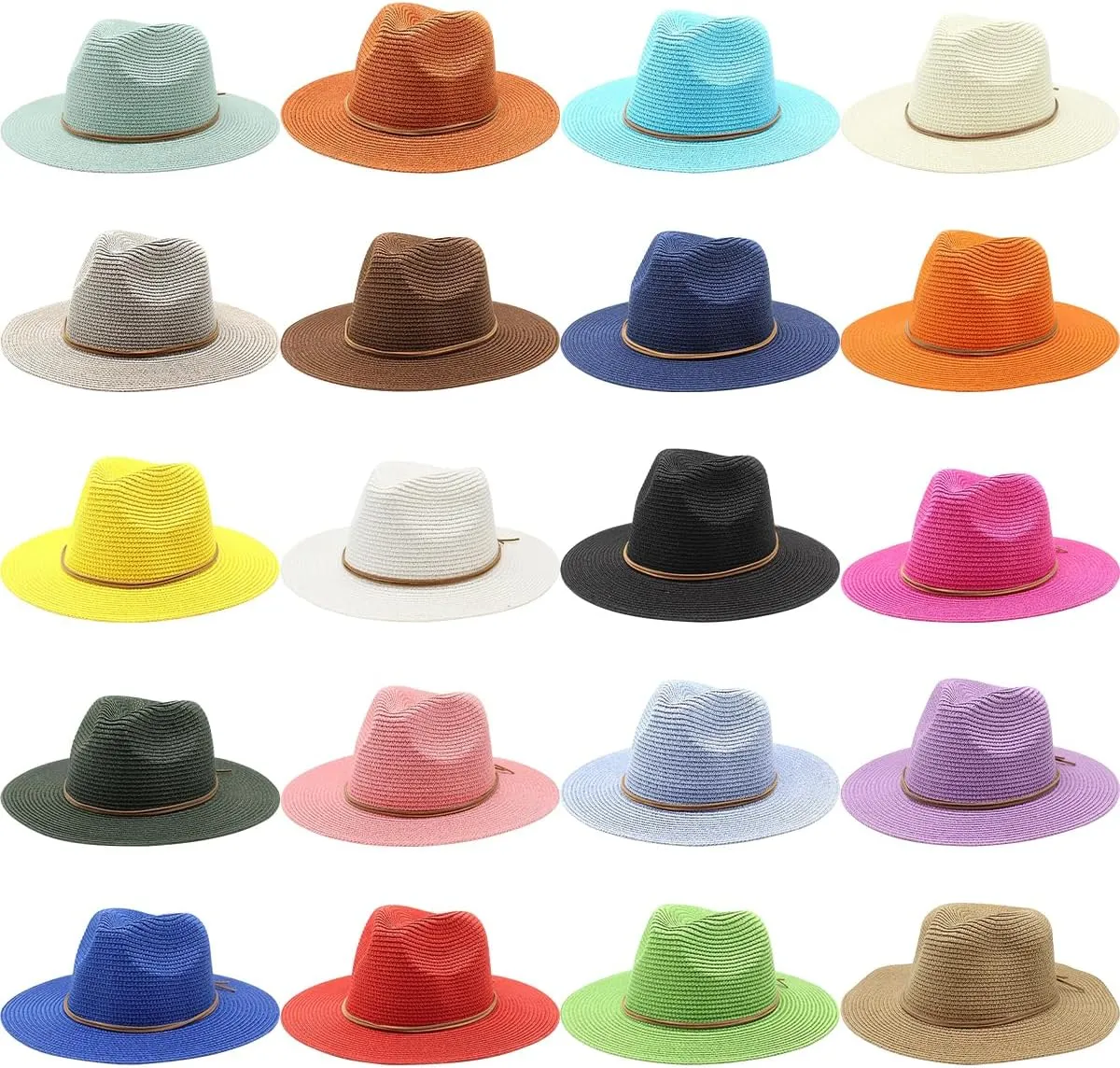 Straw Beach Hat for Women, Wide Brim Straw Panama Hat Sun Protection Fashionable Straw Sun Cap for Holiday Traveling