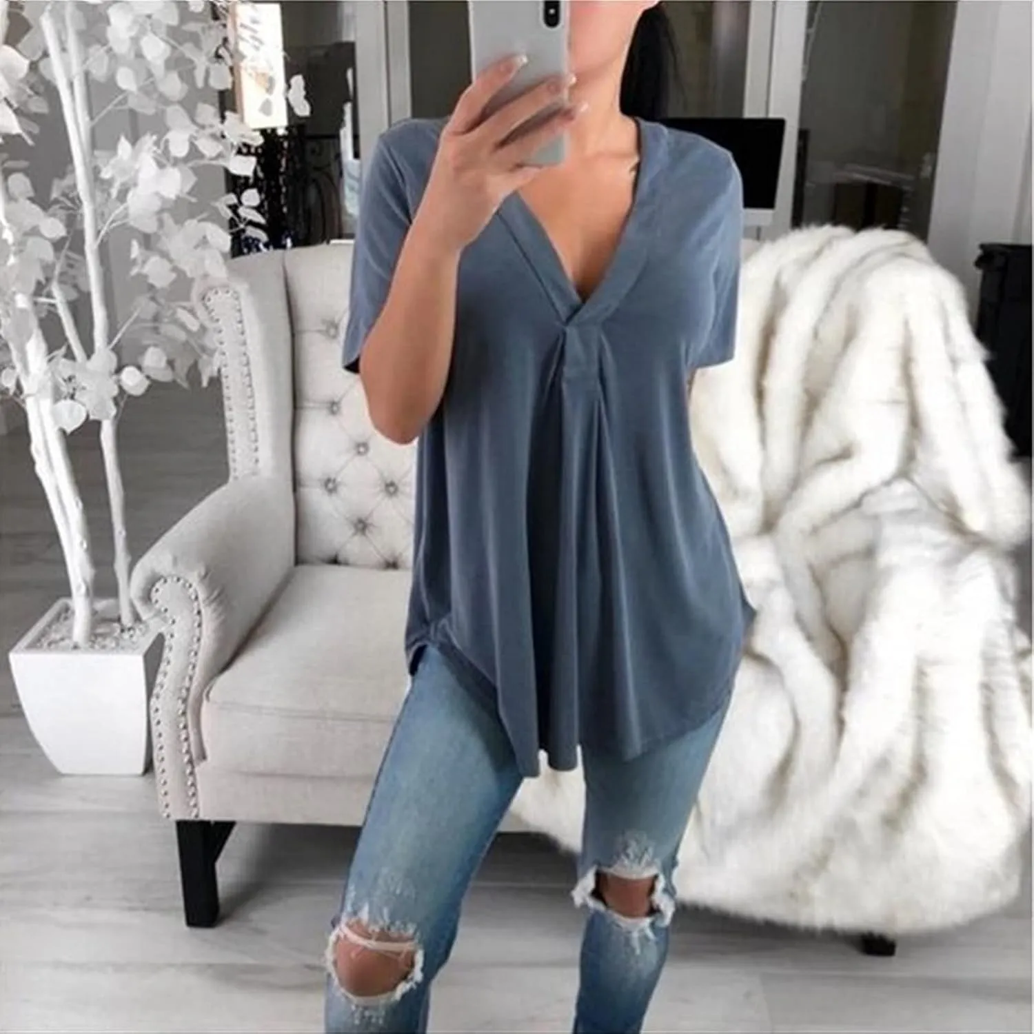 Top T-Shirt for Women Beach Daily Causal T-Shirt T