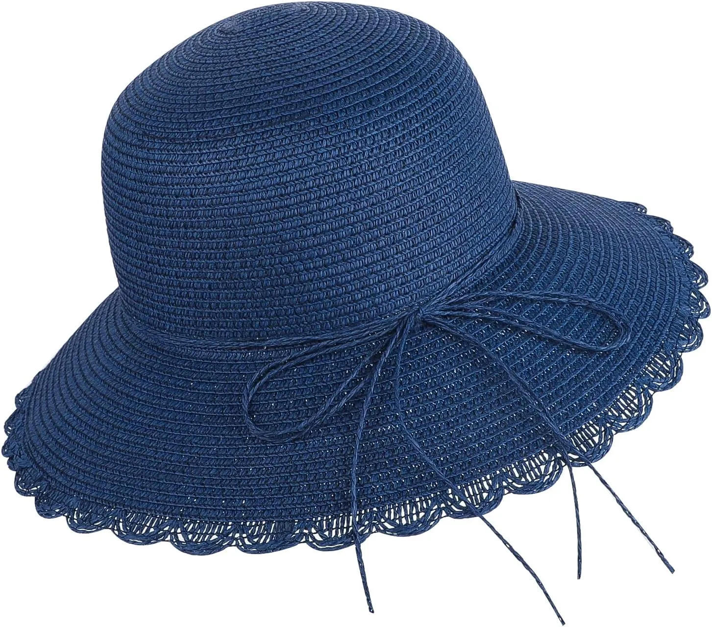 Women Wide Brim Straw Summer Hat UV Protection Sun Hat Packable Travel Bowknot Beach Hat Elegant Bucket Sun Hat