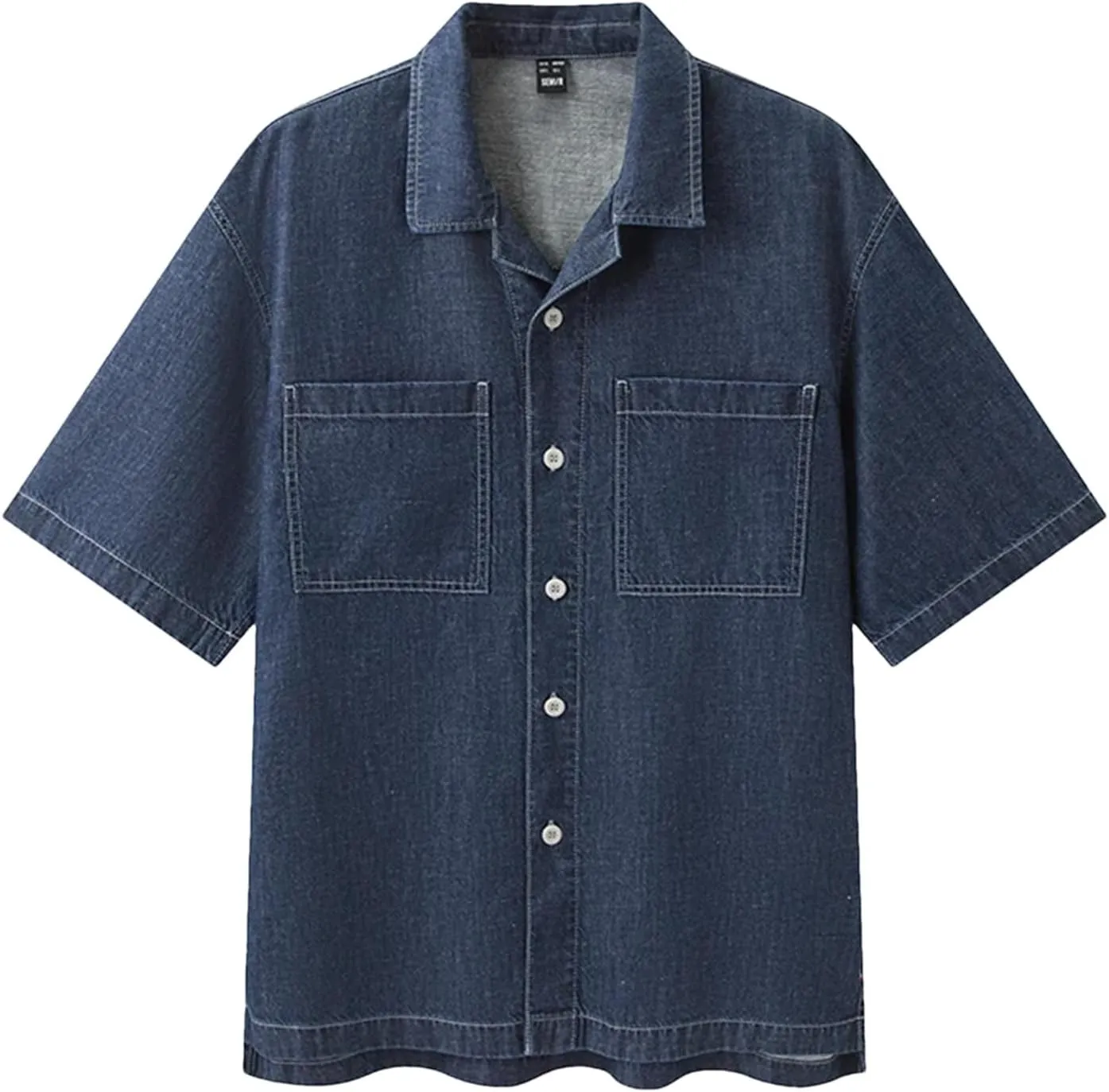 Women's Soft Denim Versatile Short Sleeve Shirt 2025 Summer Version Loose Single Breasted Jean Blouses