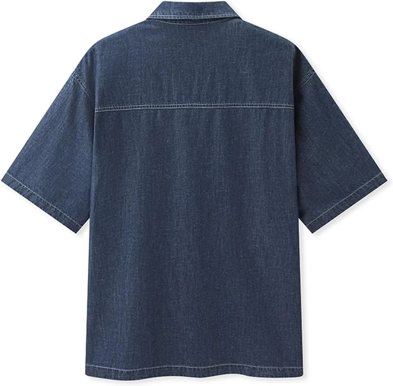 Women's Soft Denim Versatile Short Sleeve Shirt 2025 Summer Version Loose Single Breasted Jean Blouses
