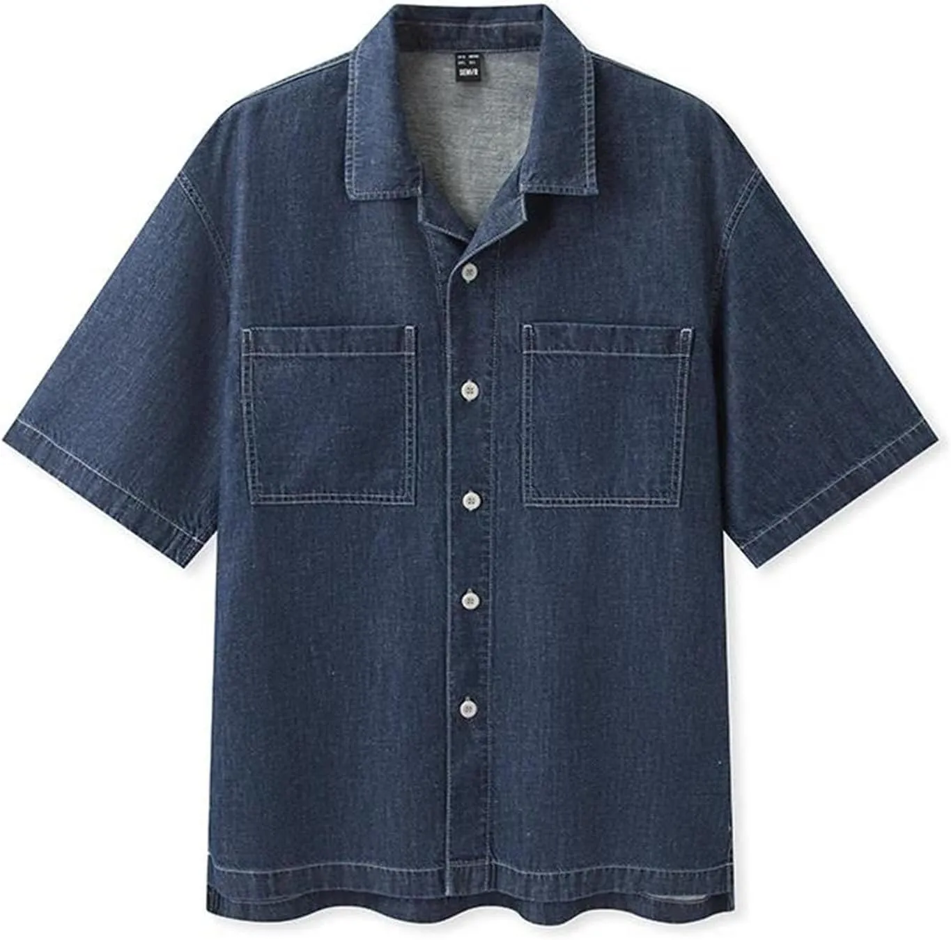 Women's Soft Denim Versatile Short Sleeve Shirt 2025 Summer Version Loose Single Breasted Jean Blouses
